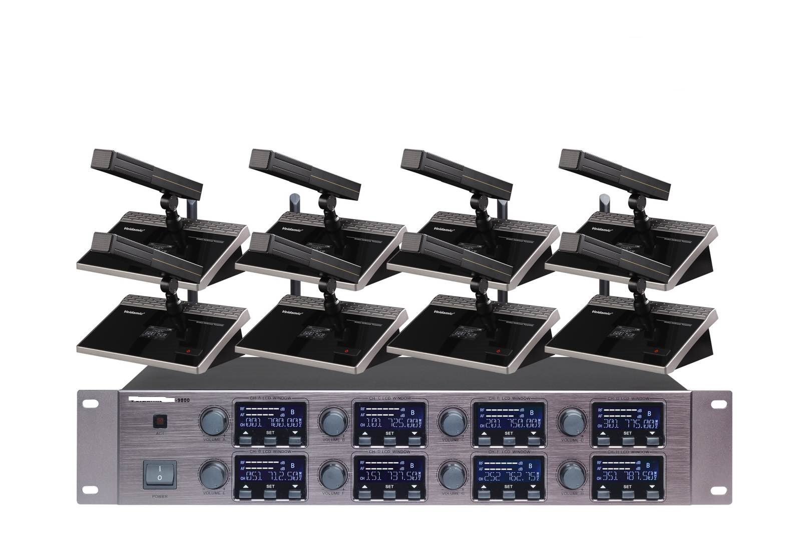 一拖八無線會議話筒DM9800